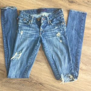Rock & republic Mid-Rise distressed dark wash jeans